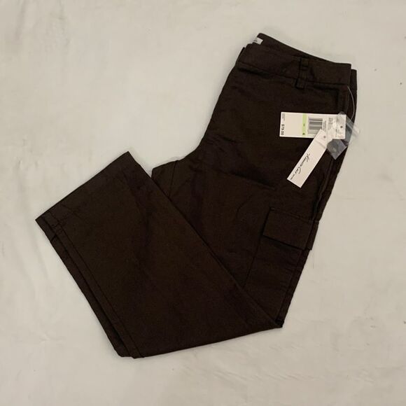 Kenneth Cole Pants - Kenneth Cole Size 4 Earth Brown Urban Edge Side Pockets Button Front Capri Pant